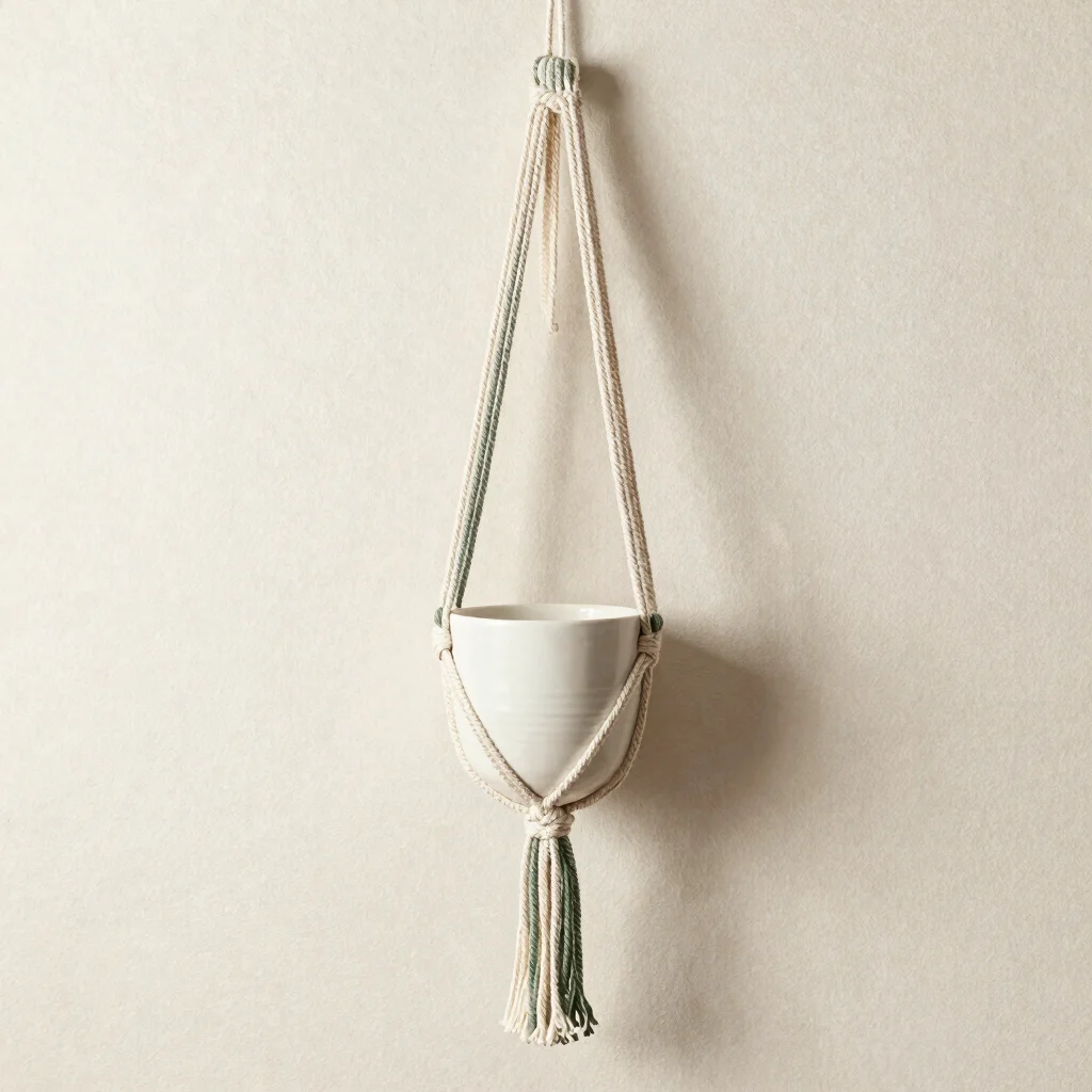 Sage Leaf Macrame Plant Hanger