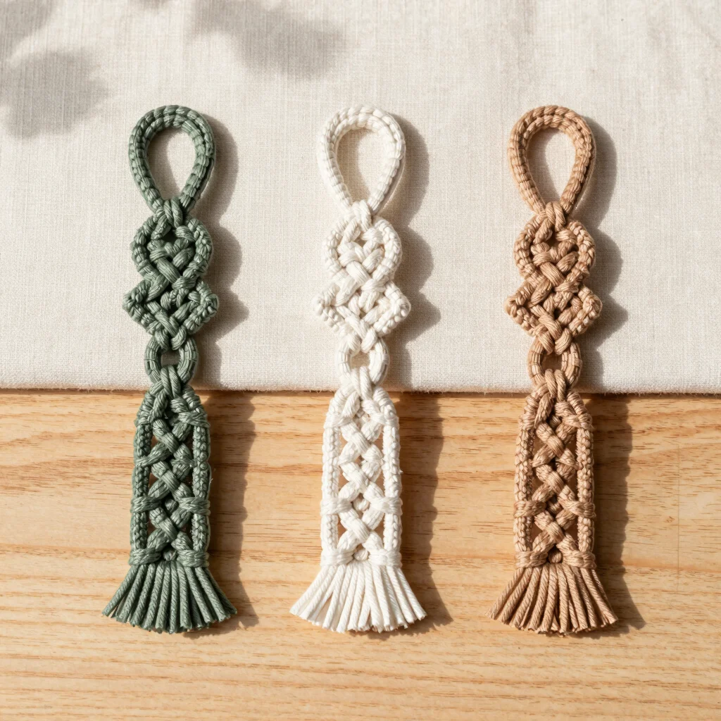 Botanical Macrame Keychains (Set of 3)